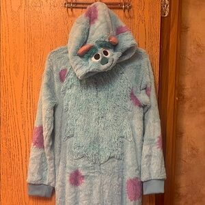 Disney Blue and Purple Fuzzy Pajama Onesie